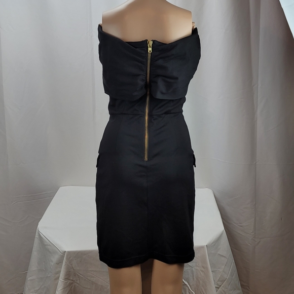 Balmain Black Stretch Off Shoulder Mini Dress size 36 - Picture 2 of 11